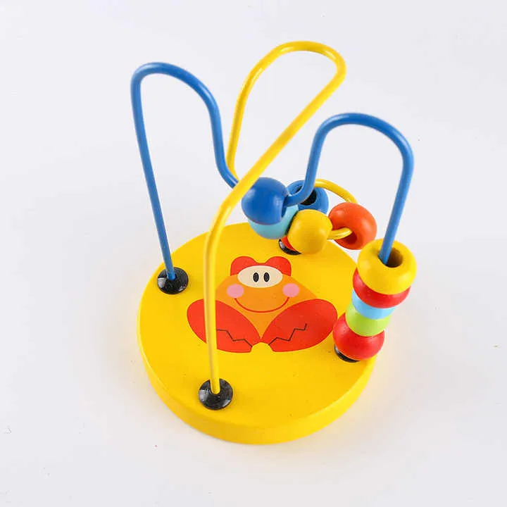 الجملة الصغيرة جولة الخرز خشبية لعبة التعليم المبكر لغز ألعاب خشبية للأطفال Small Round Beads Wooden Toy Early Education Puzzle Wooden Toys for Kids