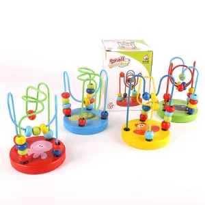 الجملة الصغيرة جولة الخرز خشبية لعبة التعليم المبكر لغز ألعاب خشبية للأطفال Small Round Beads Wooden Toy Early Education Puzzle Wooden Toys for Kids