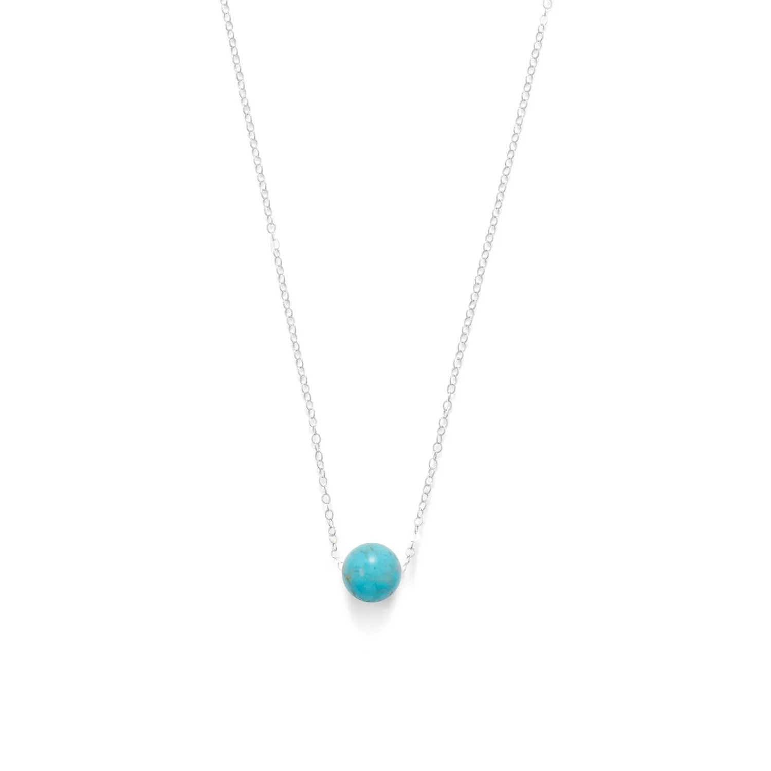 16"   2" Floating Blue Magnesite Bead Necklace