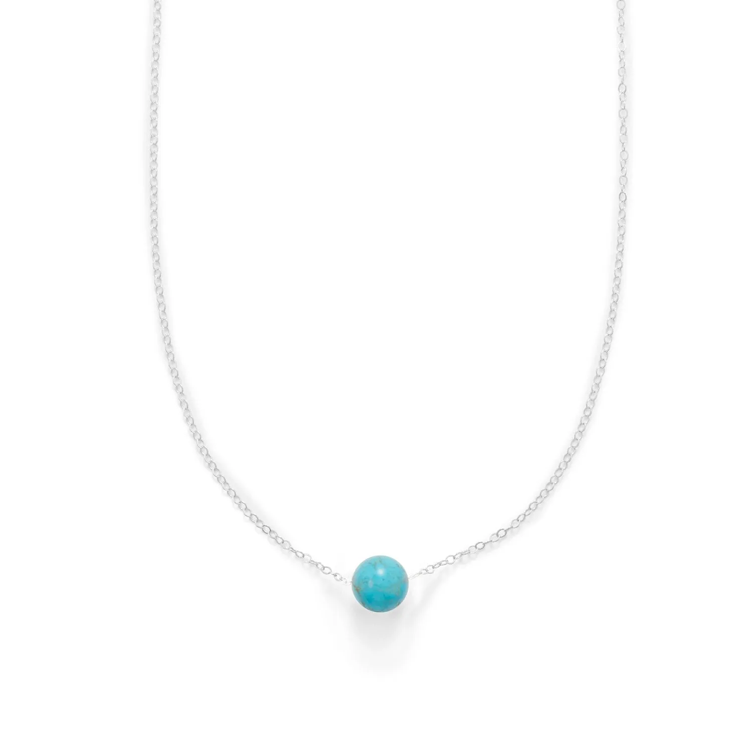 16"   2" Floating Blue Magnesite Bead Necklace