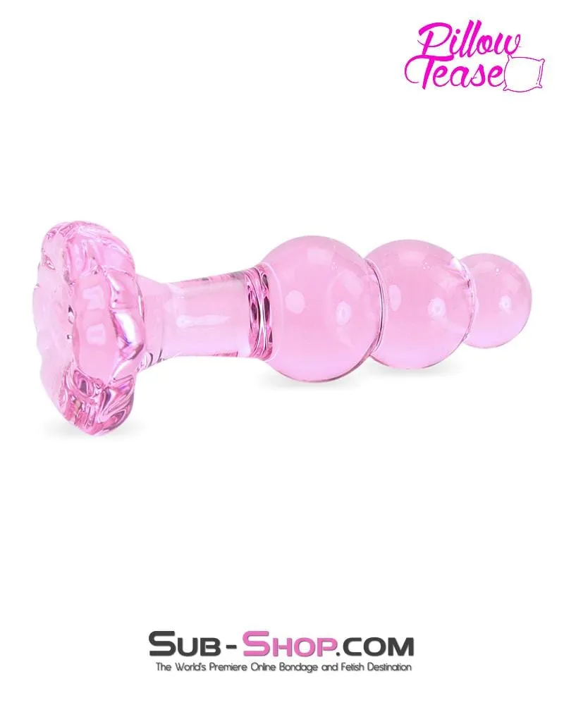 Limited Edition: Pink Glass Flower Anal Plug - Final Closeout Sale!