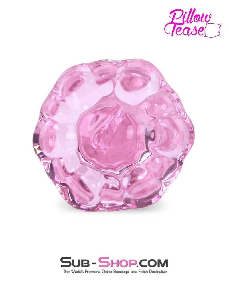 Limited Edition: Pink Glass Flower Anal Plug - Final Closeout Sale!