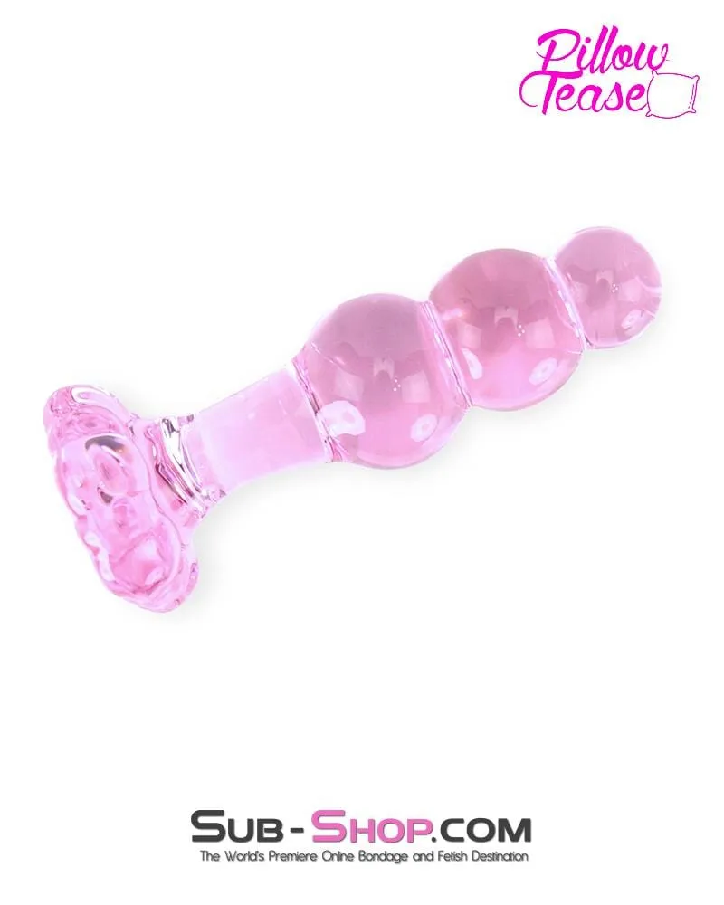 Limited Edition: Pink Glass Flower Anal Plug - Final Closeout Sale!