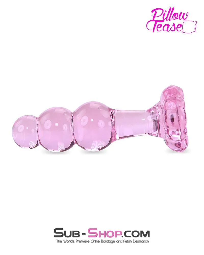 Limited Edition: Pink Glass Flower Anal Plug - Final Closeout Sale!