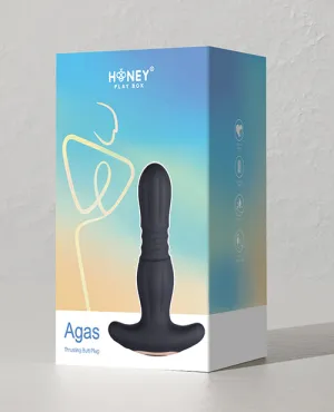 Enhanced Agas Black Thrusting Butt Plug