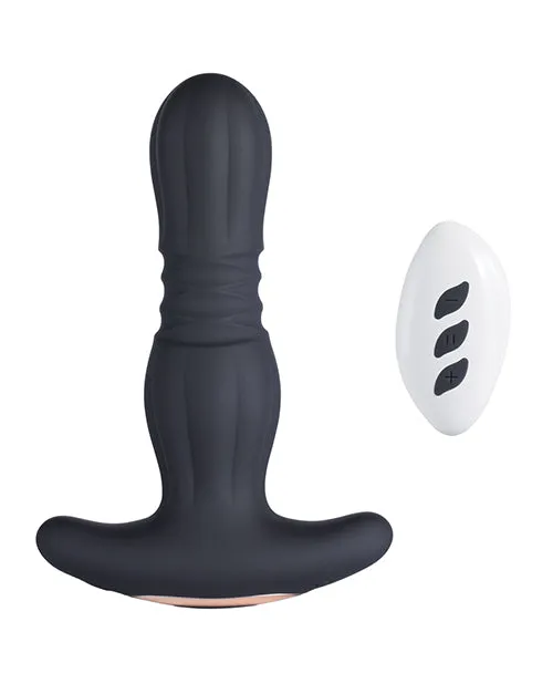 Enhanced Agas Black Thrusting Butt Plug
