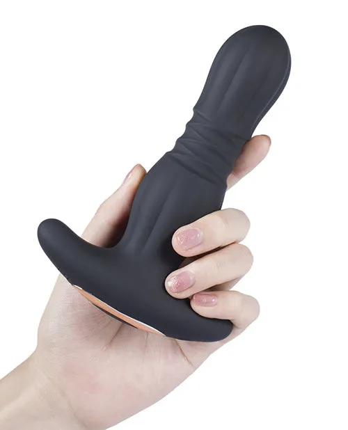 Enhanced Agas Black Thrusting Butt Plug