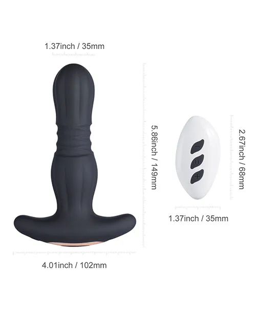 Enhanced Agas Black Thrusting Butt Plug