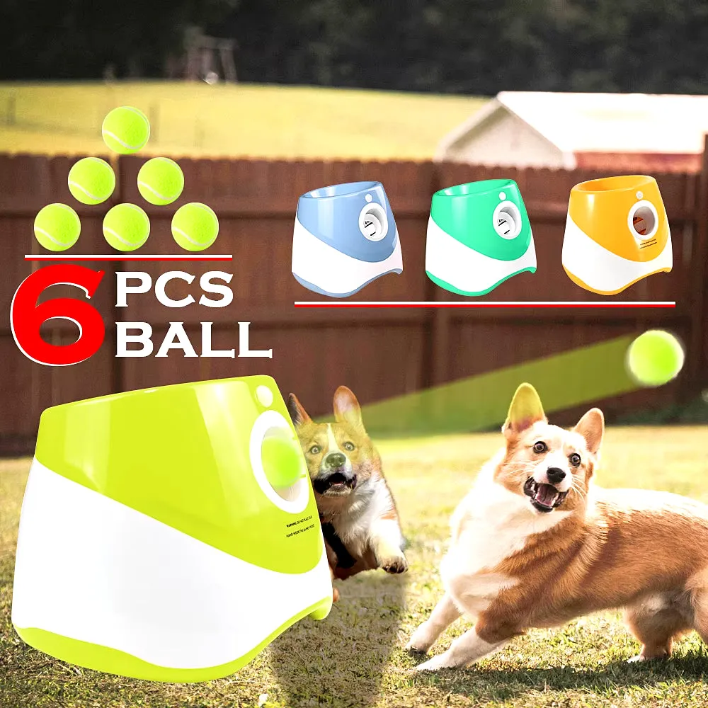Automatic Dog Tennis Ball Launcher with 6 Balls