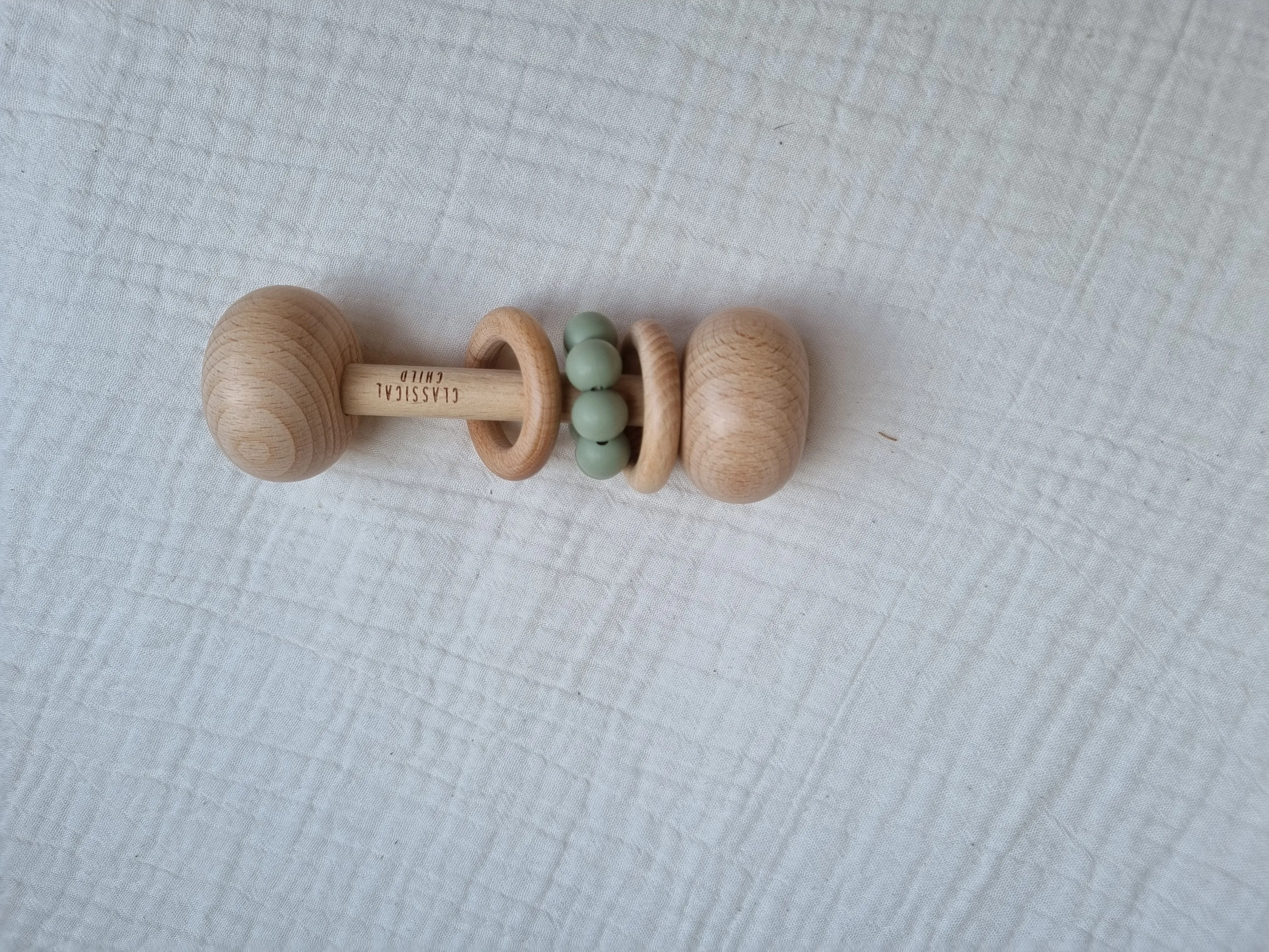 Beech & Silicone Rattle