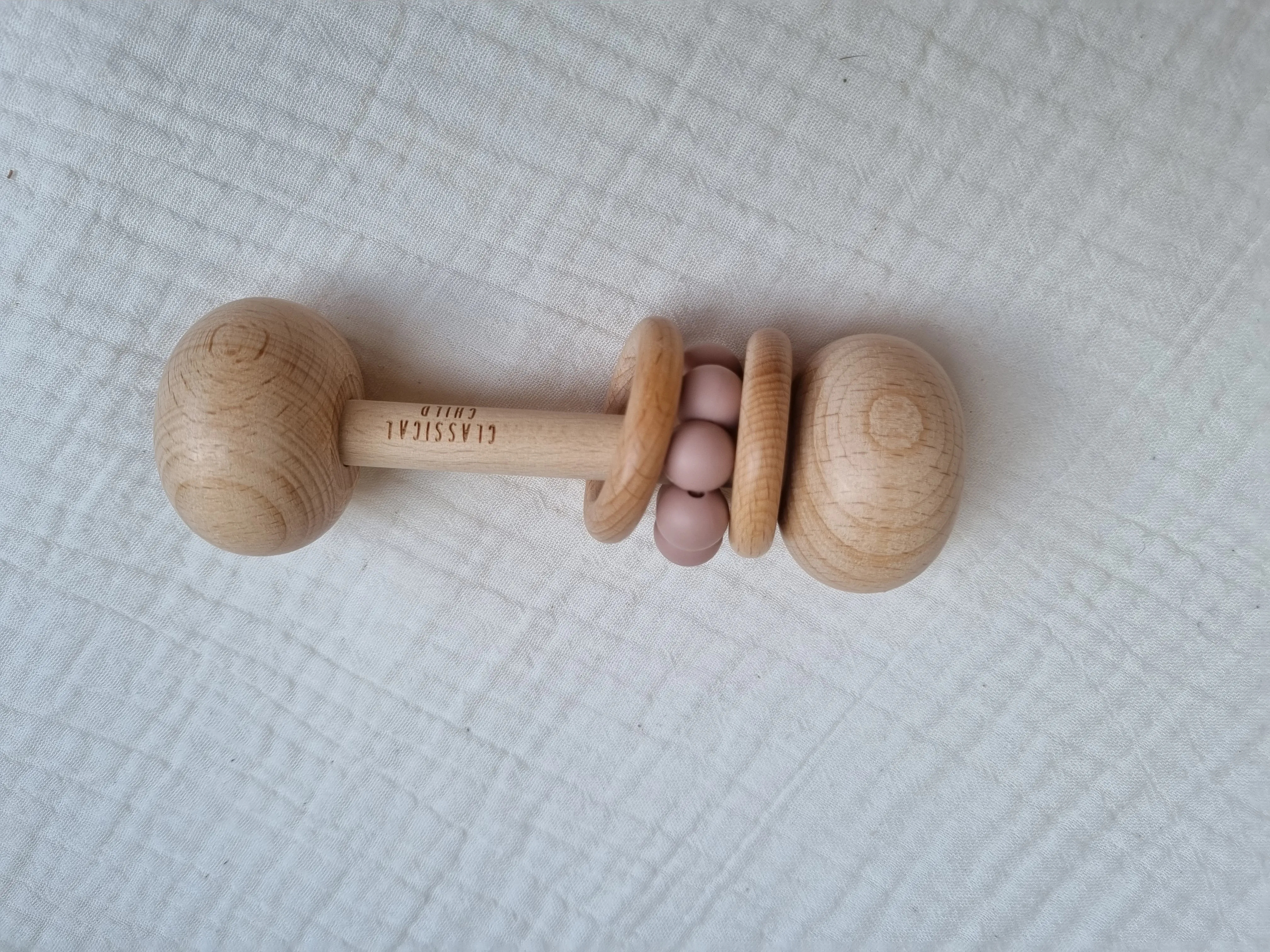 Beech & Silicone Rattle