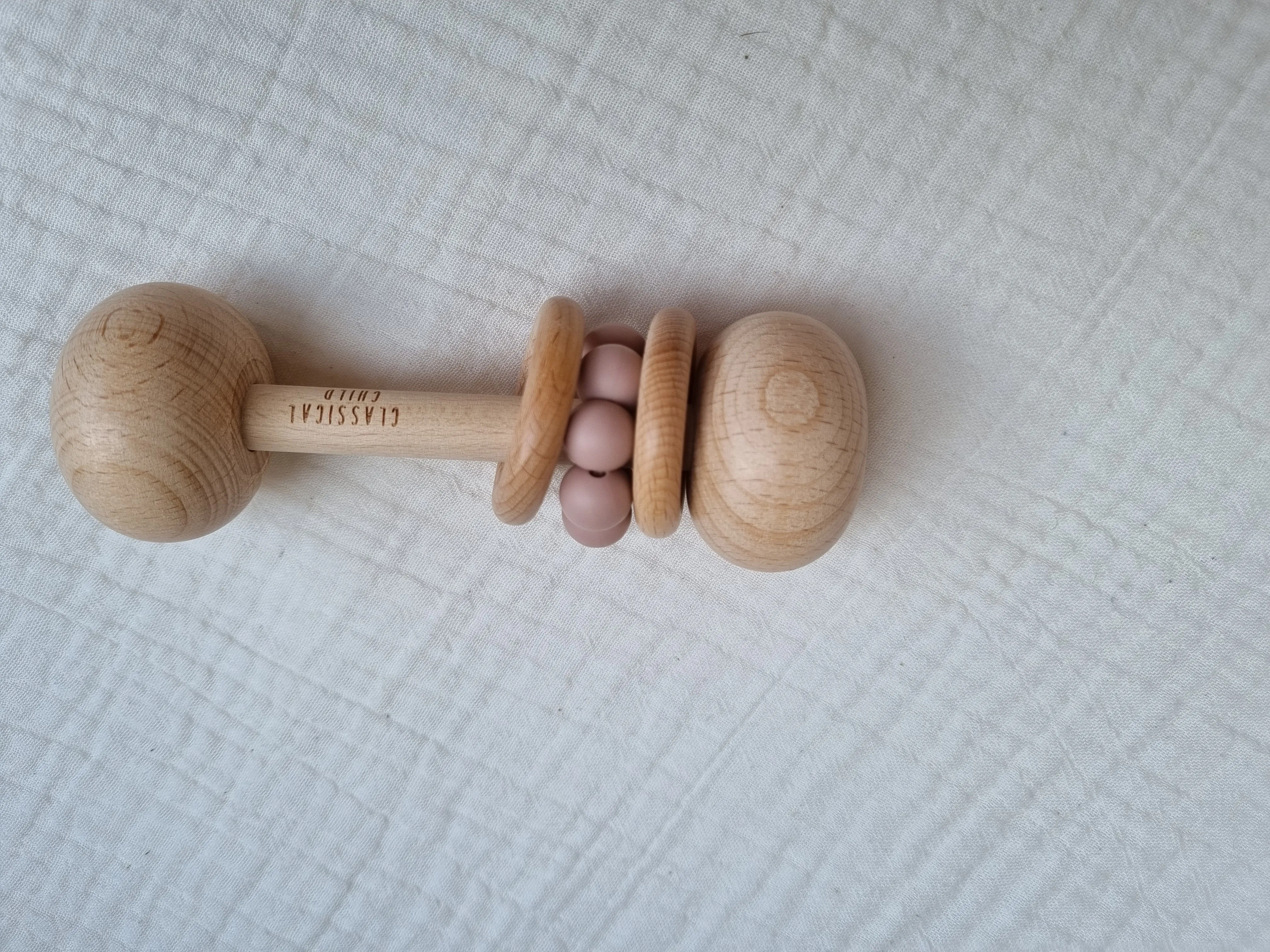 Beech & Silicone Rattle