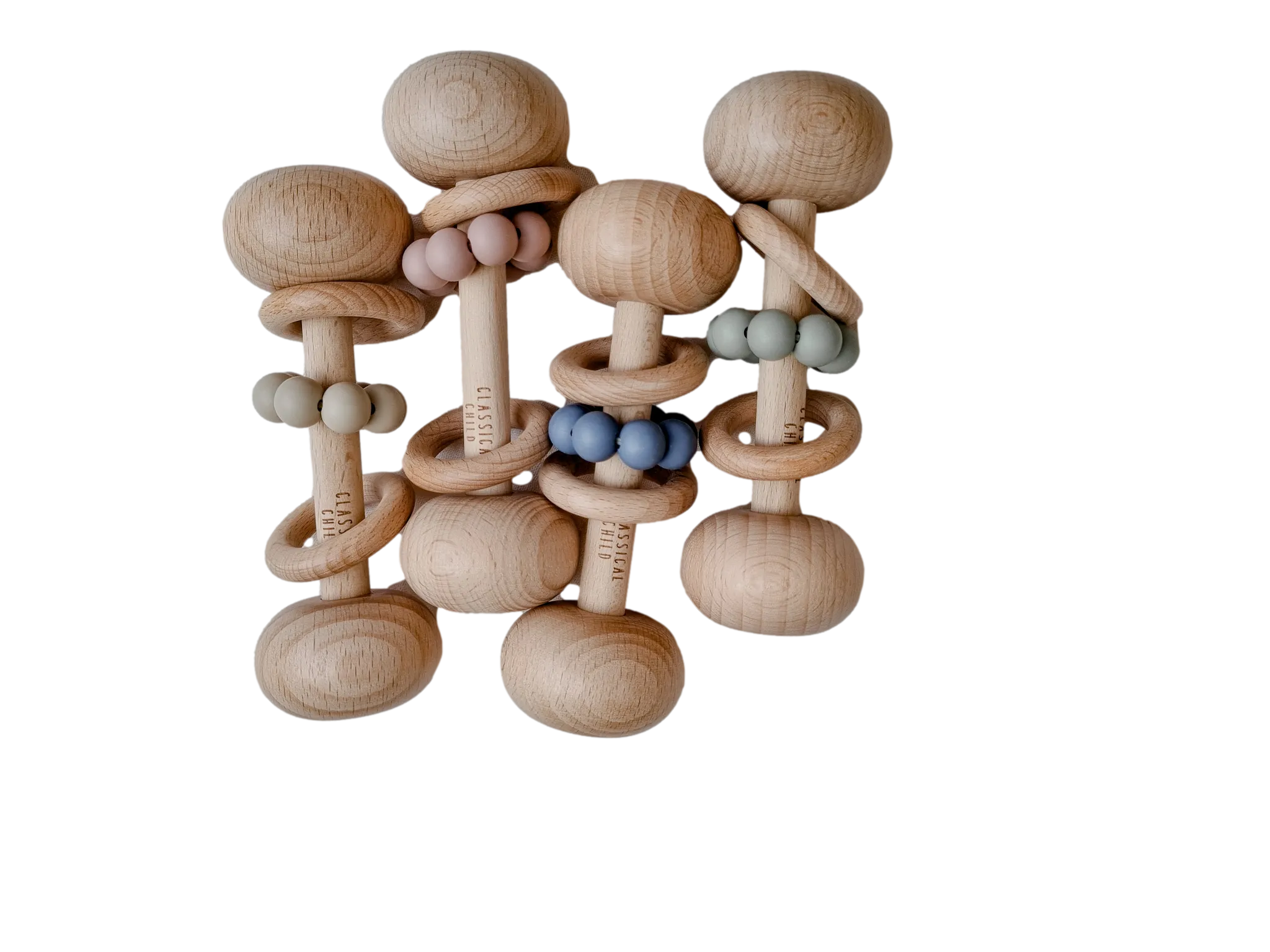 Beech & Silicone Rattle
