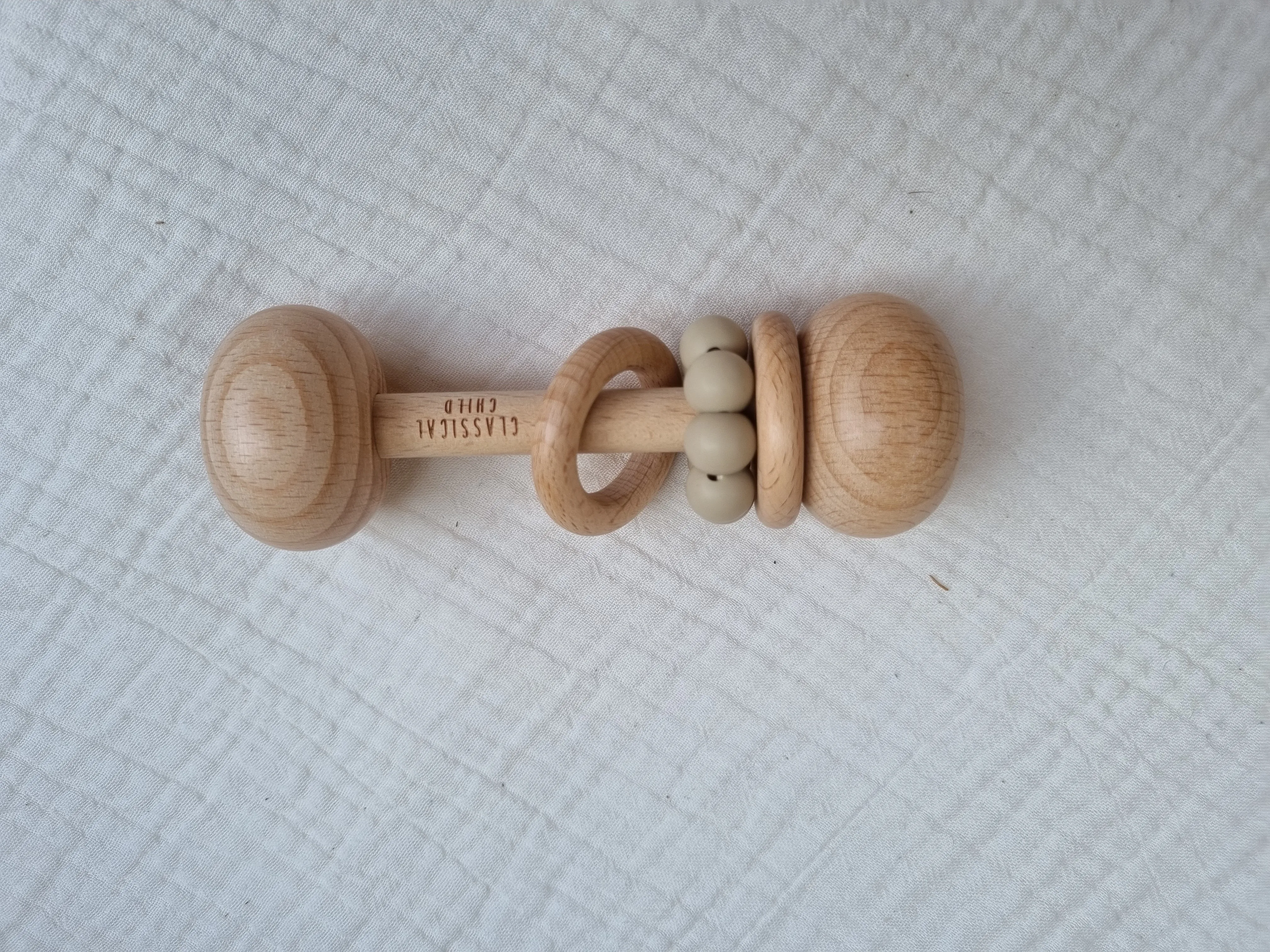 Beech & Silicone Rattle