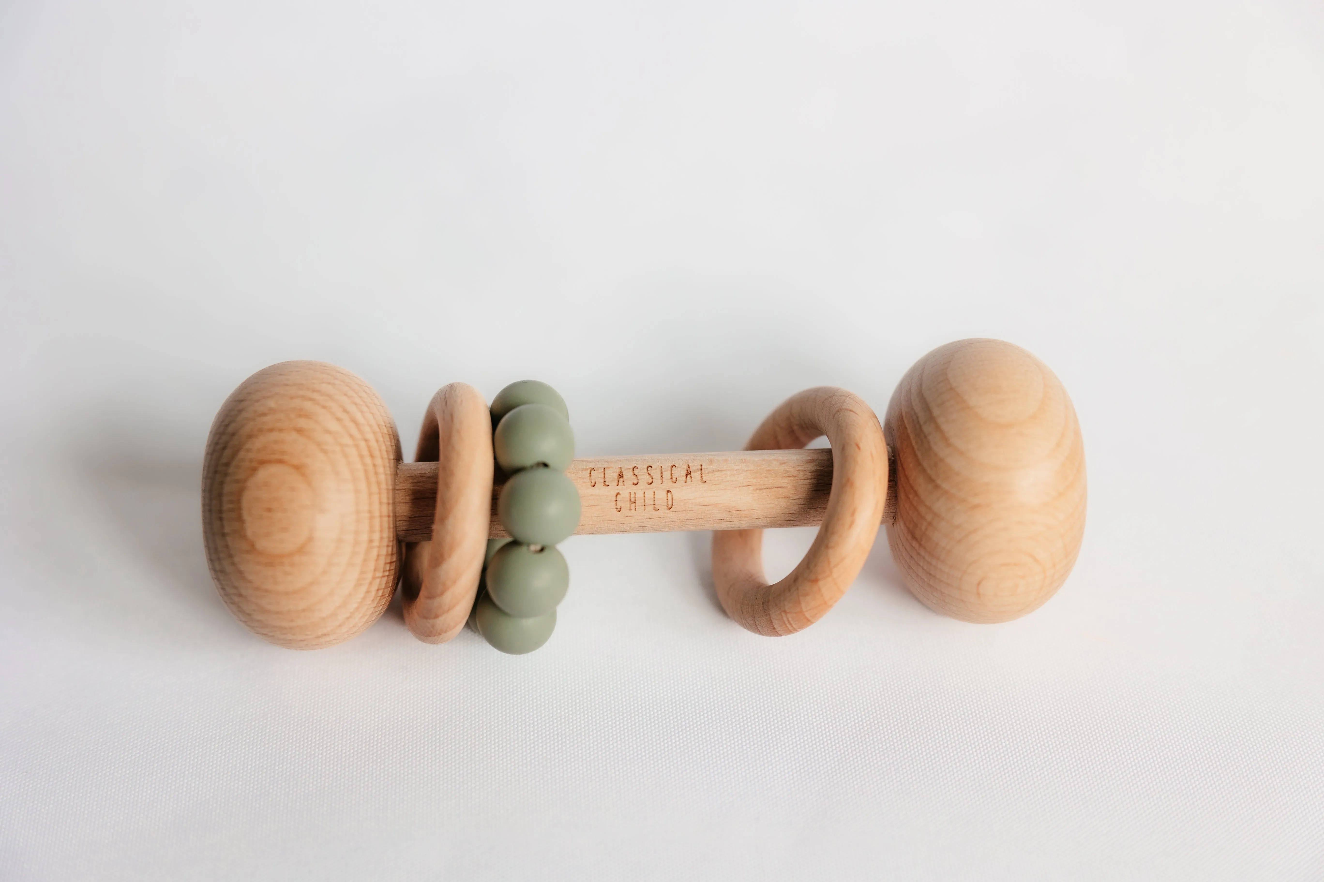 Beech & Silicone Rattle