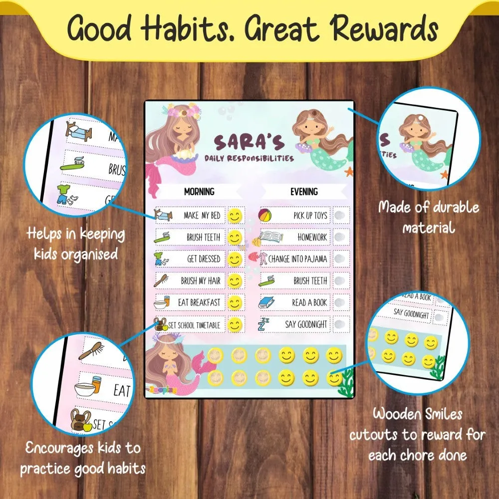 Daily Reward Chart Personalised    Mermaid Cove