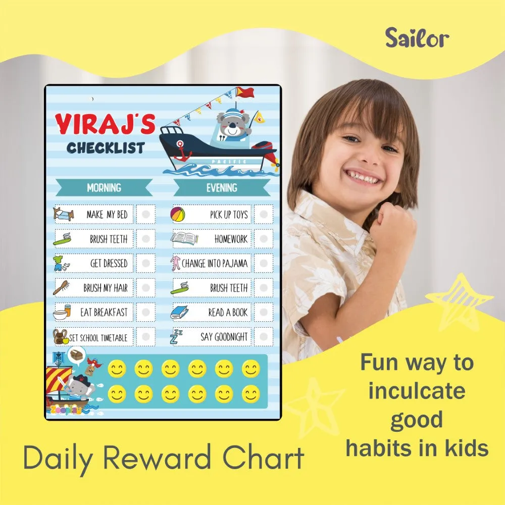 Daily Reward Chart Personalised    Sailor