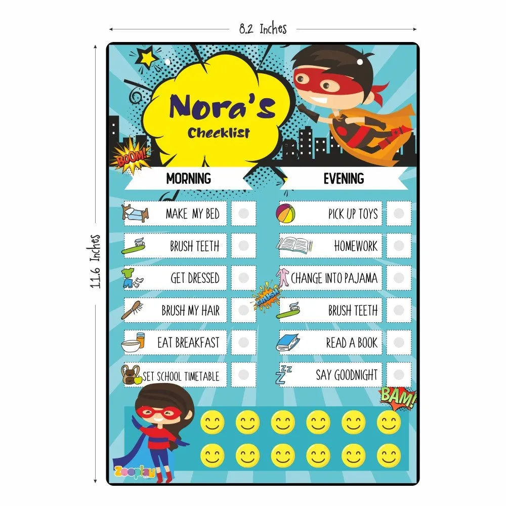 Daily Reward Chart Personalised    Superkid edition