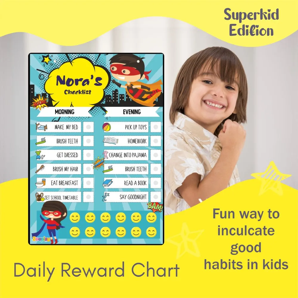 Daily Reward Chart Personalised    Superkid edition