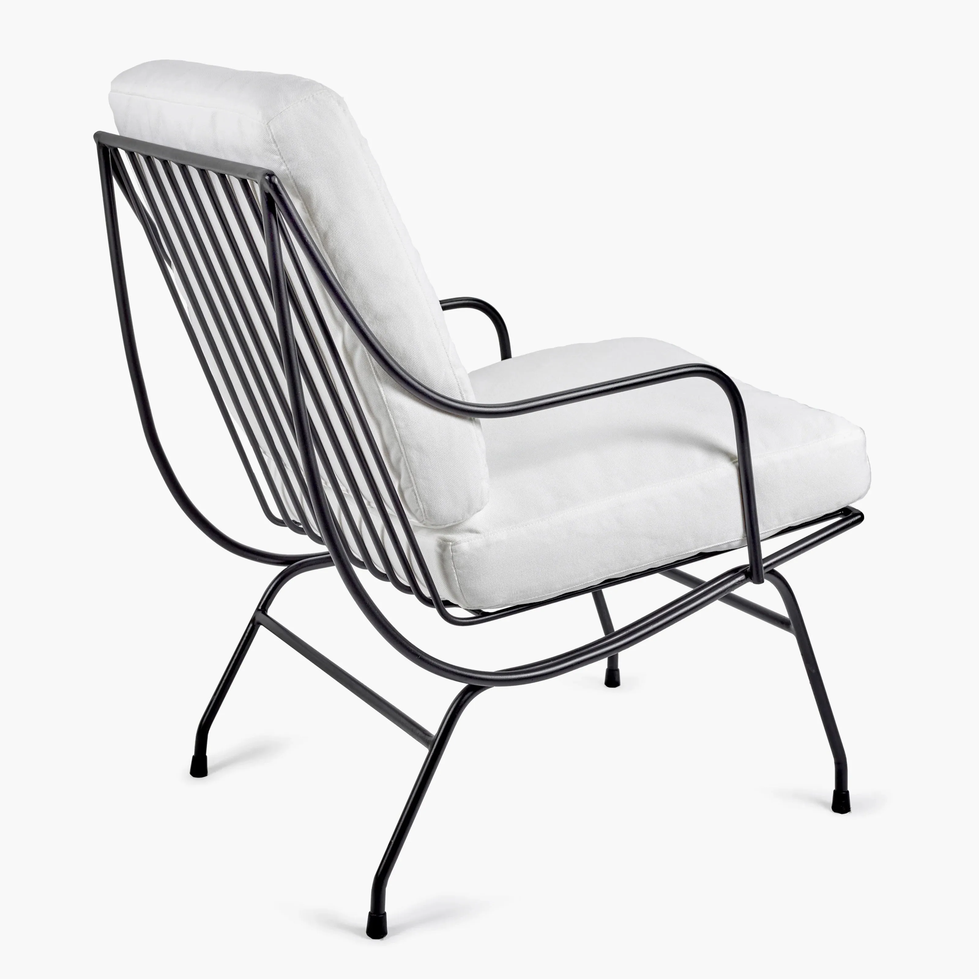 Lounge Chair With Cushion White Stresa Metal Sculptures