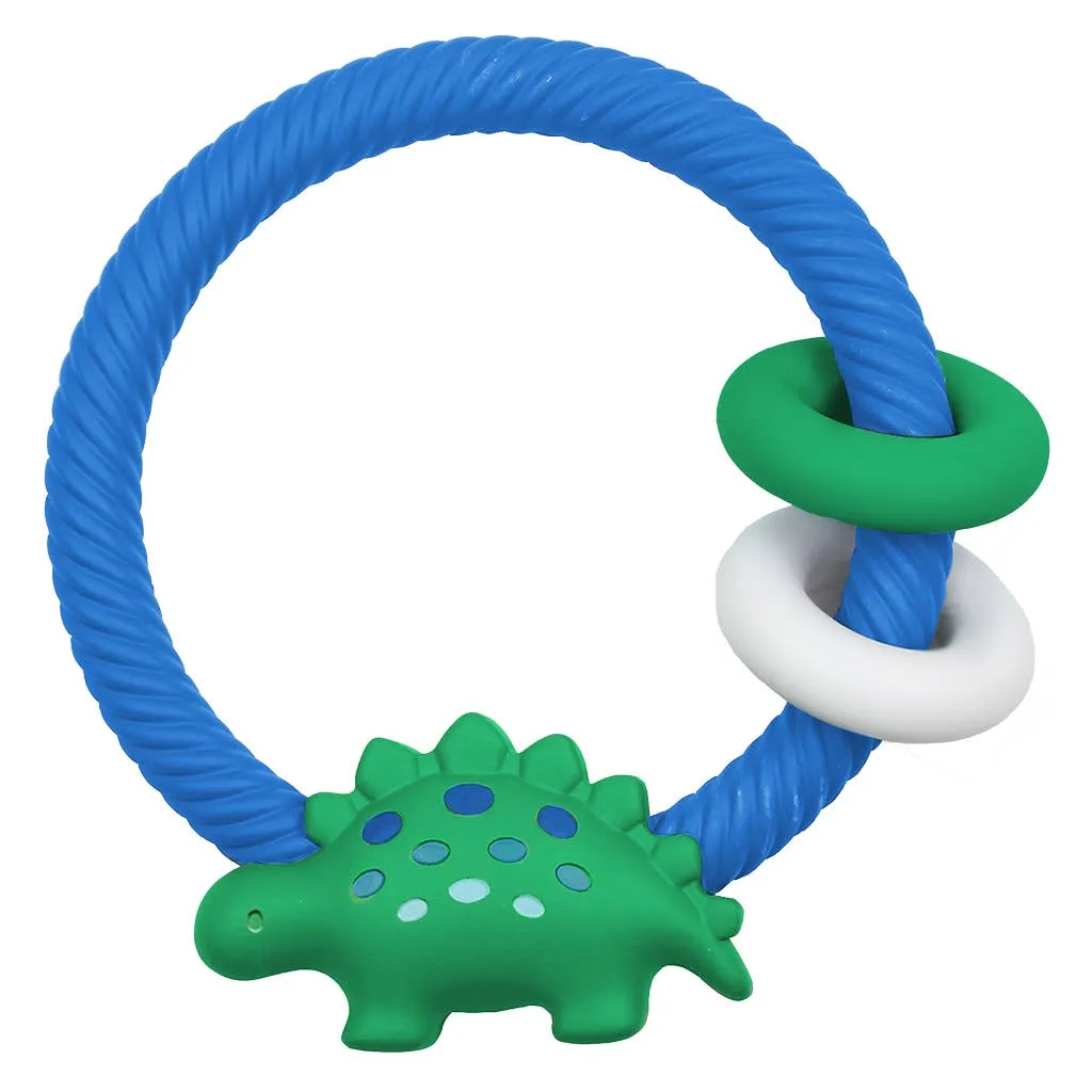 Ritzy Rattle Silicone Teether Rattles: Dino