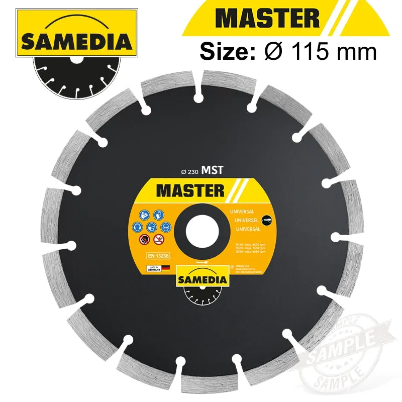 SAMEDIA DIAMOND BLADE 115MM SEGMENTED IND MULTI PURPOSE MASTER MST SAM300009