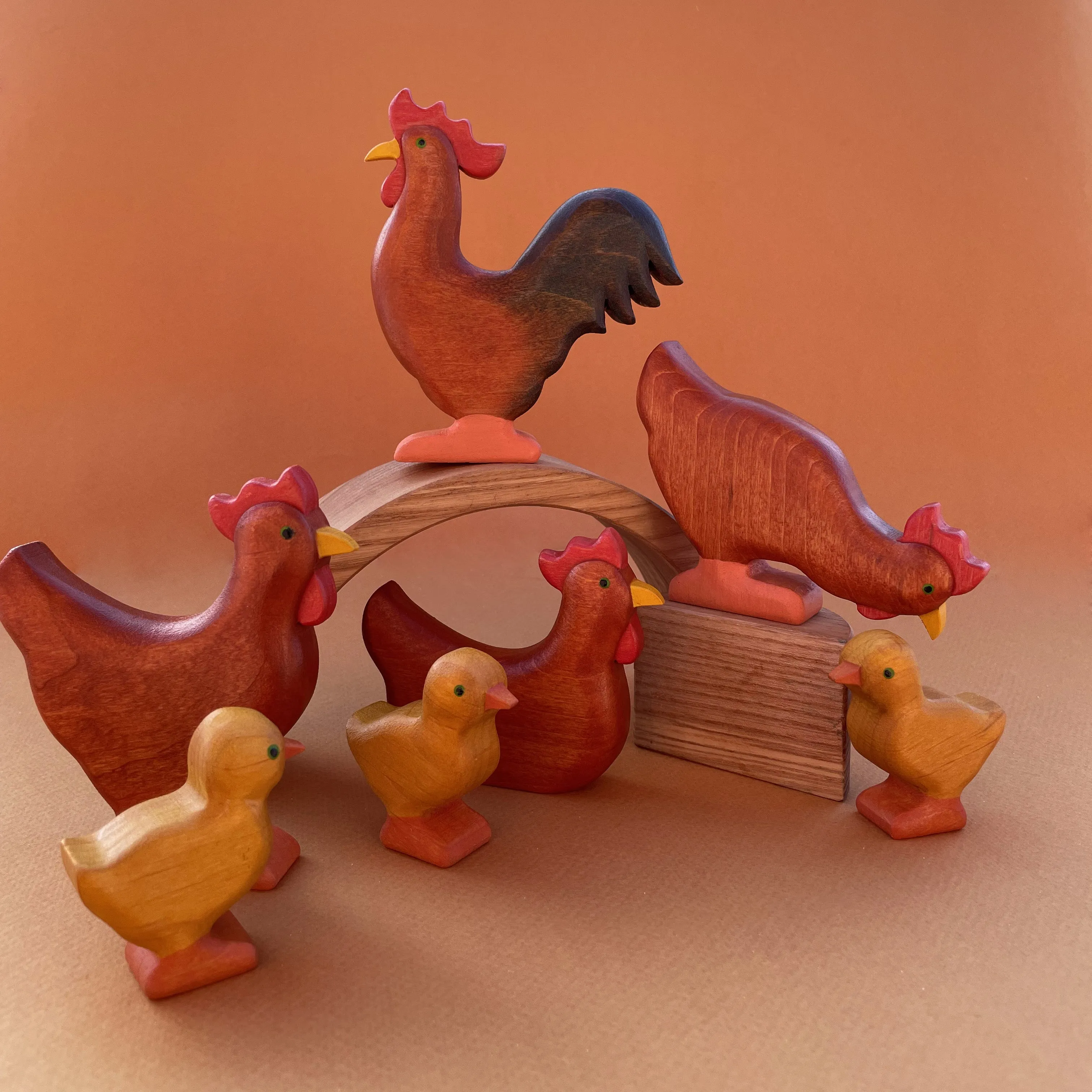 Wooden Rooster - Red