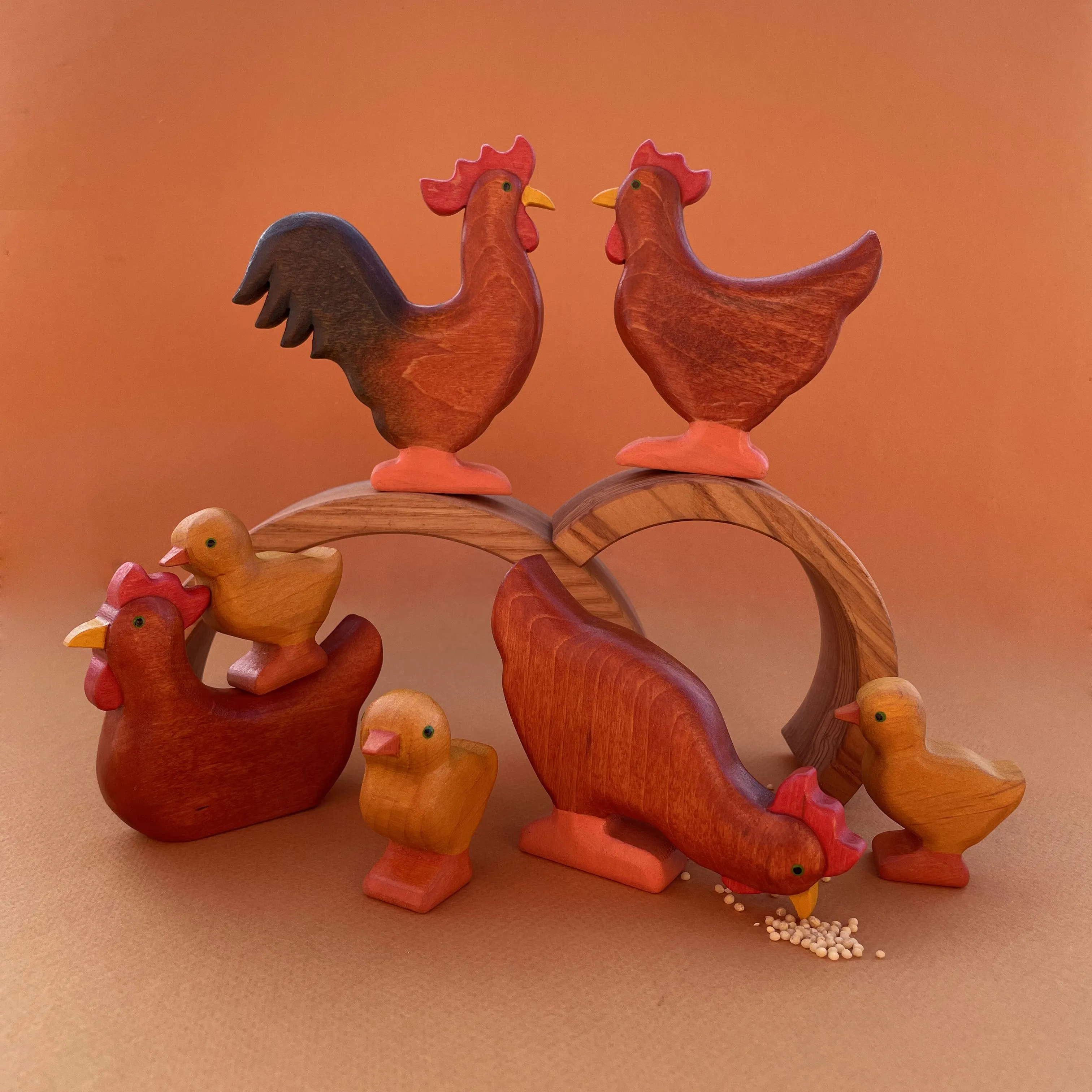 Wooden Rooster - Red